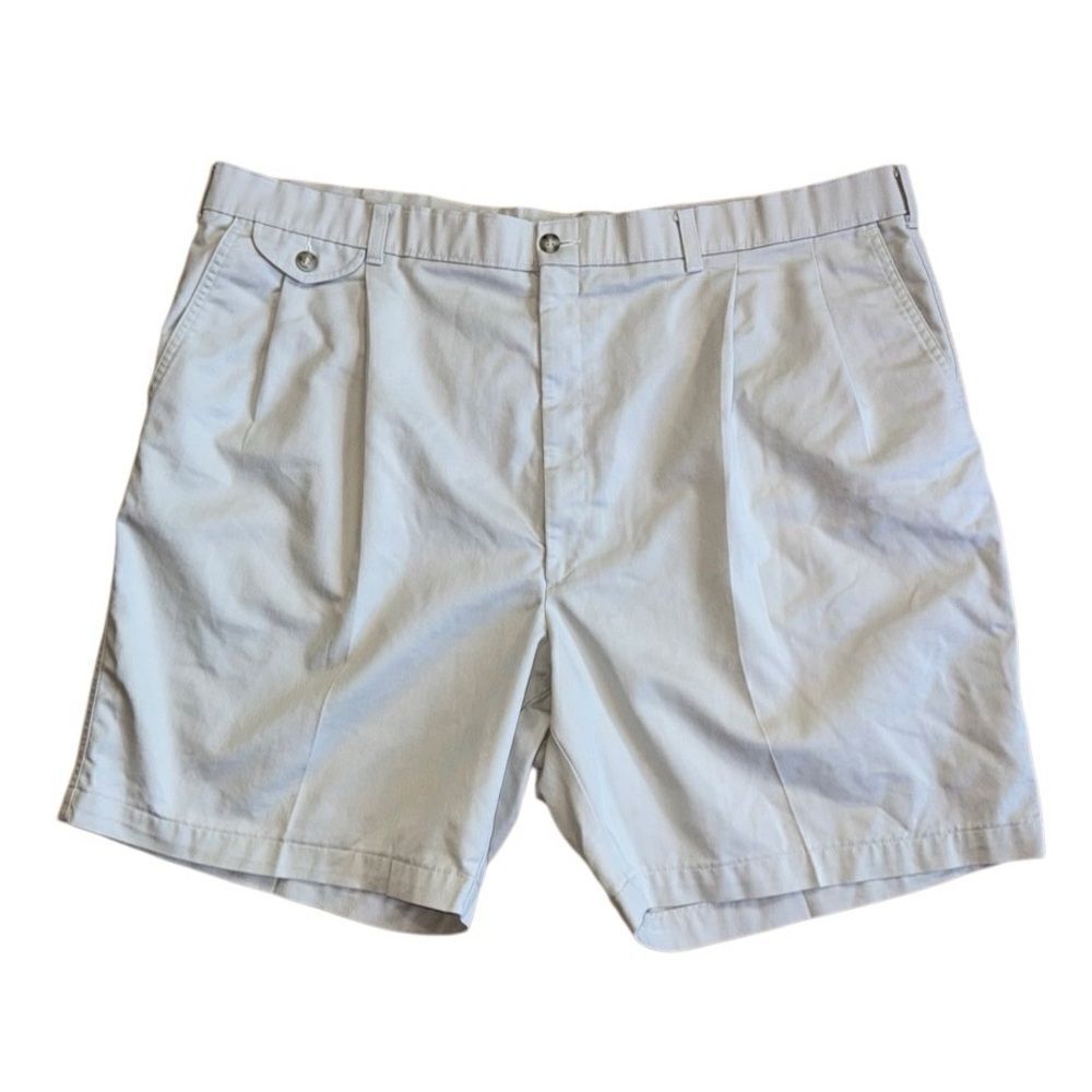Haggar Mens Pleated Neutral Shorts 100% Cotton Size 44